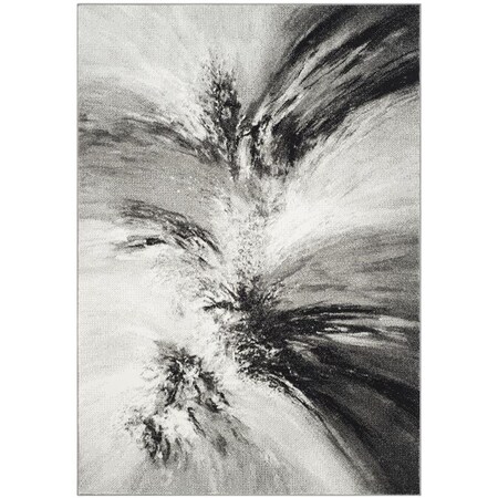 Flowers First 5 ft. 3 in. x 7 ft. 6 in. Glacier Power Loomed Area Rug, Grey & Multi Color - Medium Rectangle FL1862545